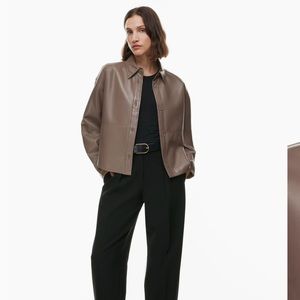 Aritzia Pelli Shirt Jacket, in Light Taupe
